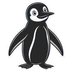 Black color National Penguin Day Design, Solid White Background (1).eps