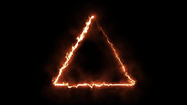 Rectangle Fire Effect Animate On Black Backround