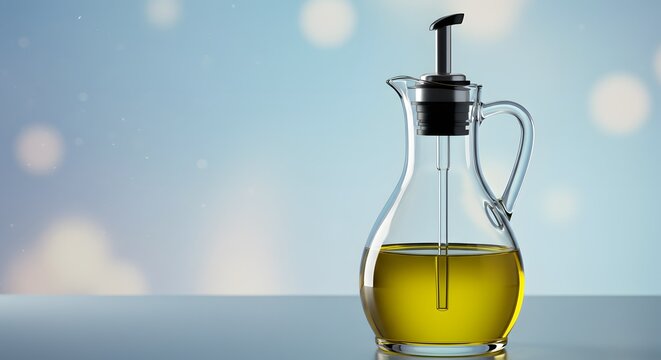 Olive Oil Dispenser in Glass Pitcher with Spout