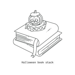 Halloween book stack