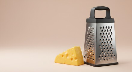 Cheese Grater with Cheese Wedge, Food Preparation