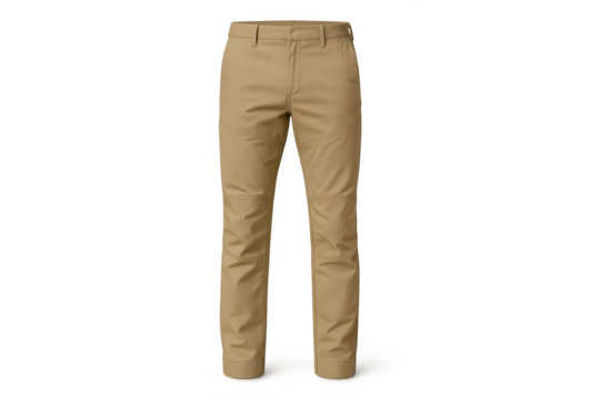 Khaki colored trousers isolated on transparent background, stylish clothing - Powered by Adobe