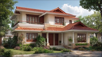 Two story house exterior design