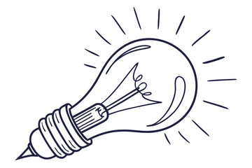 Lightbulb drawing representing the concept of a new idea