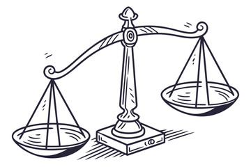 Simple illustrated scales representing fairness and balance