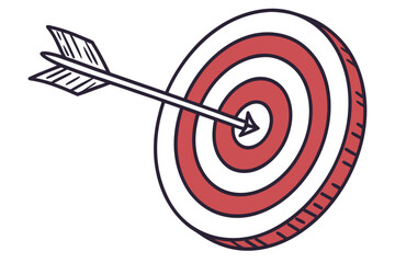 Target with an Arrow Hitting the Center Illustration