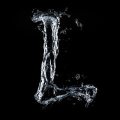 Letter L Realistic Water Letters Overlays Collection for Commercial Use with Transparent Background and Customizable Text in Various Fonts and Styles