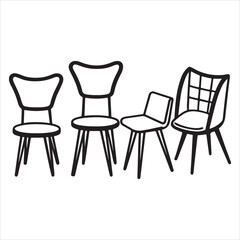 An Aesthetic Geometric Modern Chair, Isolated on a White Background, Showcasing Clean Sleek Lines of Minimalism for Interior Design