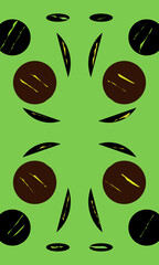 seamless pattern with black and white eyes