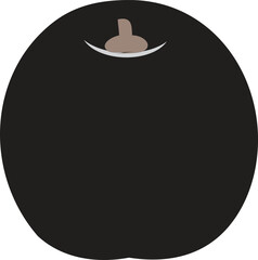 Elephant apple silhouette vector style with white background .