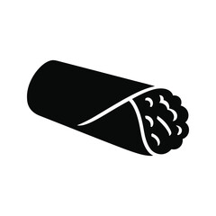Vector silhouette of a food wrap or burrito.