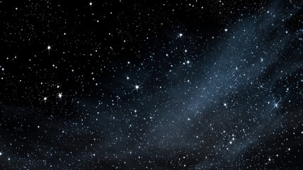 Naklejka premium Starry night sky with twinkling stars against a deep black background over a tranquil natural landscape