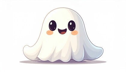 Obraz premium Cute halloween ghost isolated on white background