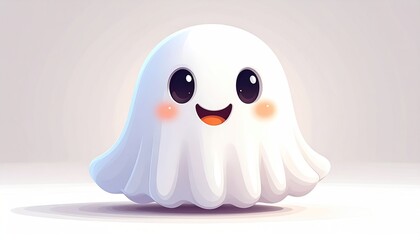 Obraz premium Cute halloween ghost isolated on white background