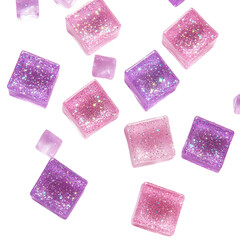Pastel Pink Purple Glitter Cubes Soft Background Image for Design Projects