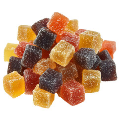 Colorful Gummies and Brown Sugar Pile - Sweet Treats Isolated Image