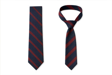 Elegant men's striped ties isolated on a transparent background, business fashion