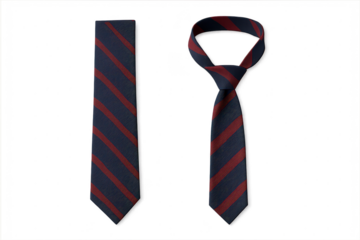 Elegant men's striped ties isolated on a transparent background, business fashion