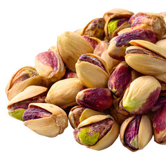 Close-Up of Peeled Pistachio Nuts on White Background