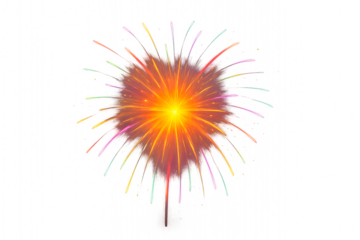 Colorful fireworks explosion in the night sky for New Year celebration and holiday party event. vector illustration of a fireworks