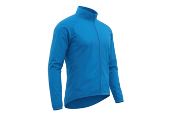 Vibrant blue athletic jacket isolated on transparent background, sporty
