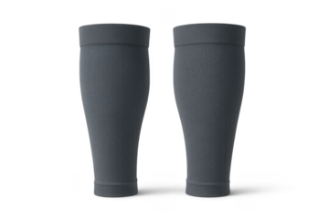 Pair of dark grey compression sleeves isolated on transparent background