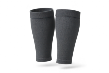 Two dark grey athletic or soccer socks isolated on transparent background