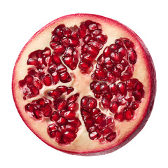Organized Pomegranate Half Cross-Section Displaying Intricate Patterns for Professionals