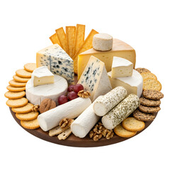 Assortment of Cheeses and Crackers on a Wooden Board graphic 7080688d1180212a75441c170e3fe962dr