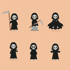 spooky grim reaper characters for halloween and horror Design