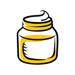 Lotion Cream Cosmetic Jar With Screw Cap Icon For Web And Graphic Design