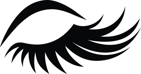 black eyelash logo vector illustration