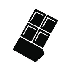 Chocolate bar silhouette, vector icon, sweet treat