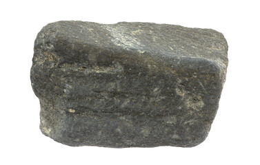 The stone is grey isolated on a white background