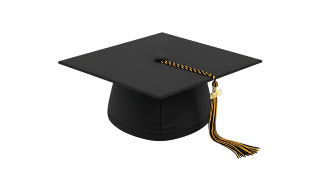 Graduation cap mortarboard academic dress tassel education achievement ceremony university college degree transparent background