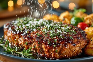 Meatloaf sprinkled with cheese. Generative AI