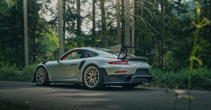 Porsche, 911, GT2 RS, car driving on road