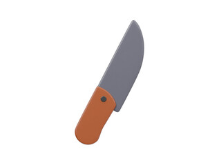 3d rendered kitchen knife icon isolated
