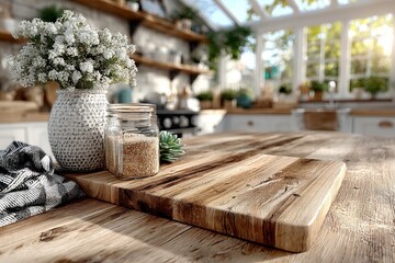Board, vase and cup. Generative AI