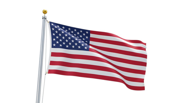 American flag waving patriotic symbol of the united states of america independence day memorial day transparent background - Powered by Adobe
