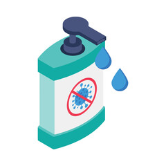 Antiseptic Hand Wash   Isometric Vector Illustration 