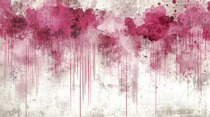 Pink watercolor texture with paint drip and grunge splatter, moody abstract background