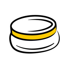 Plastic Round Cosmetic Jar With Wide Cap Icon For Web And Graphic Design