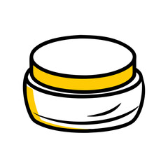 Round Cream Cosmetic Jar With Flat Lid Icon For Web And Graphic Design