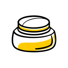 Small Round Cosmetic Jar With Screw Top Icon For Web And Graphic Design