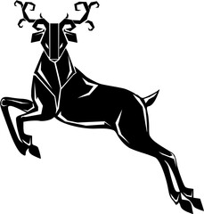 silhouette of reindeer running illustration
