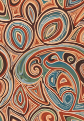Earthy Organic Swirls and Concentric Abstract Pattern