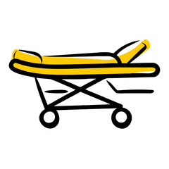 Stretcher Hospital Emergency Transport Bed Icon For Web And Graphic Design