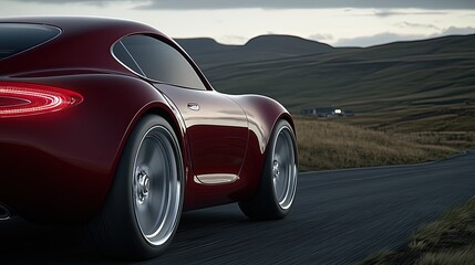 A car speeds along a well-lit road at night, showcasing its dynamic design and motion blur. Street lamps illuminate the path, enhancing the nighttime atmosphere