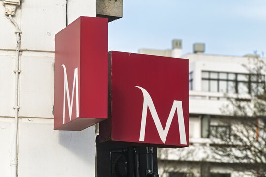 Portimao, Portugal - may 14, 2025 : sign and logo of Millennium BCP, Banco Comercial Portugu&ecirc;s BCP,  a Portuguese bank